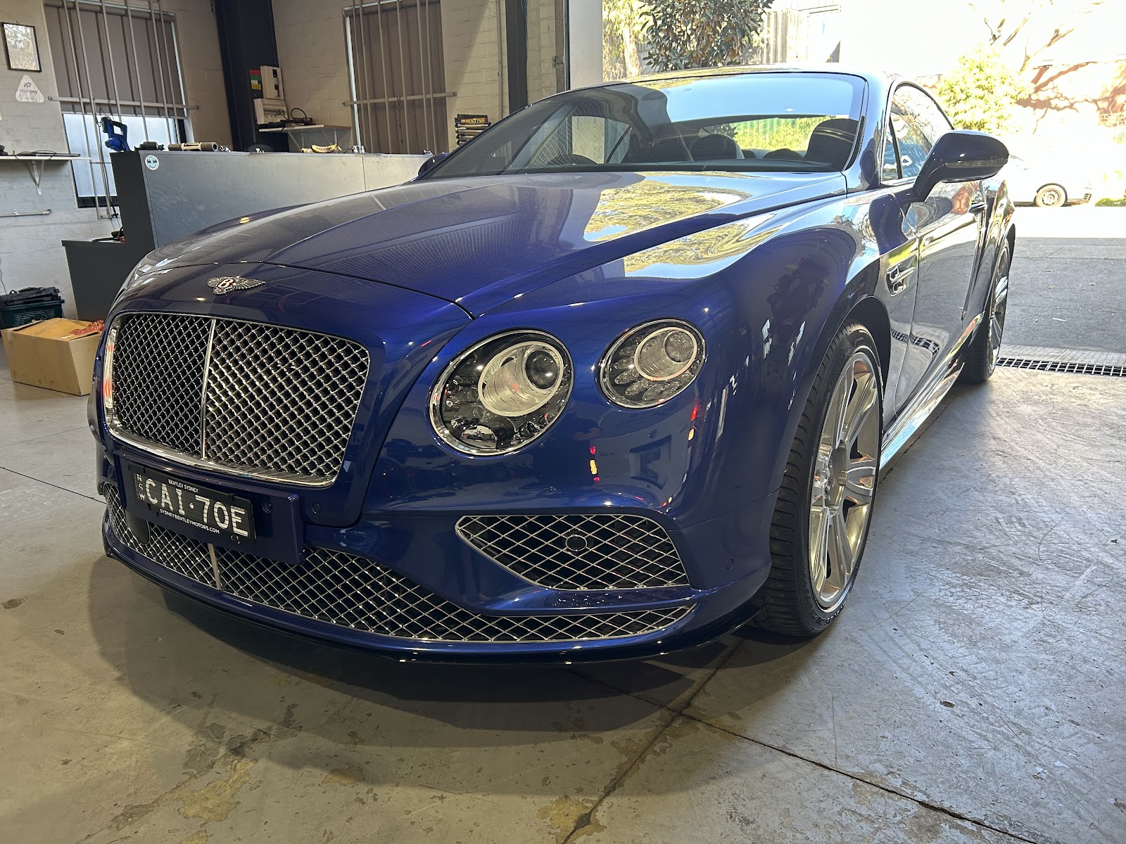 Bentley Continental GT in the workshop