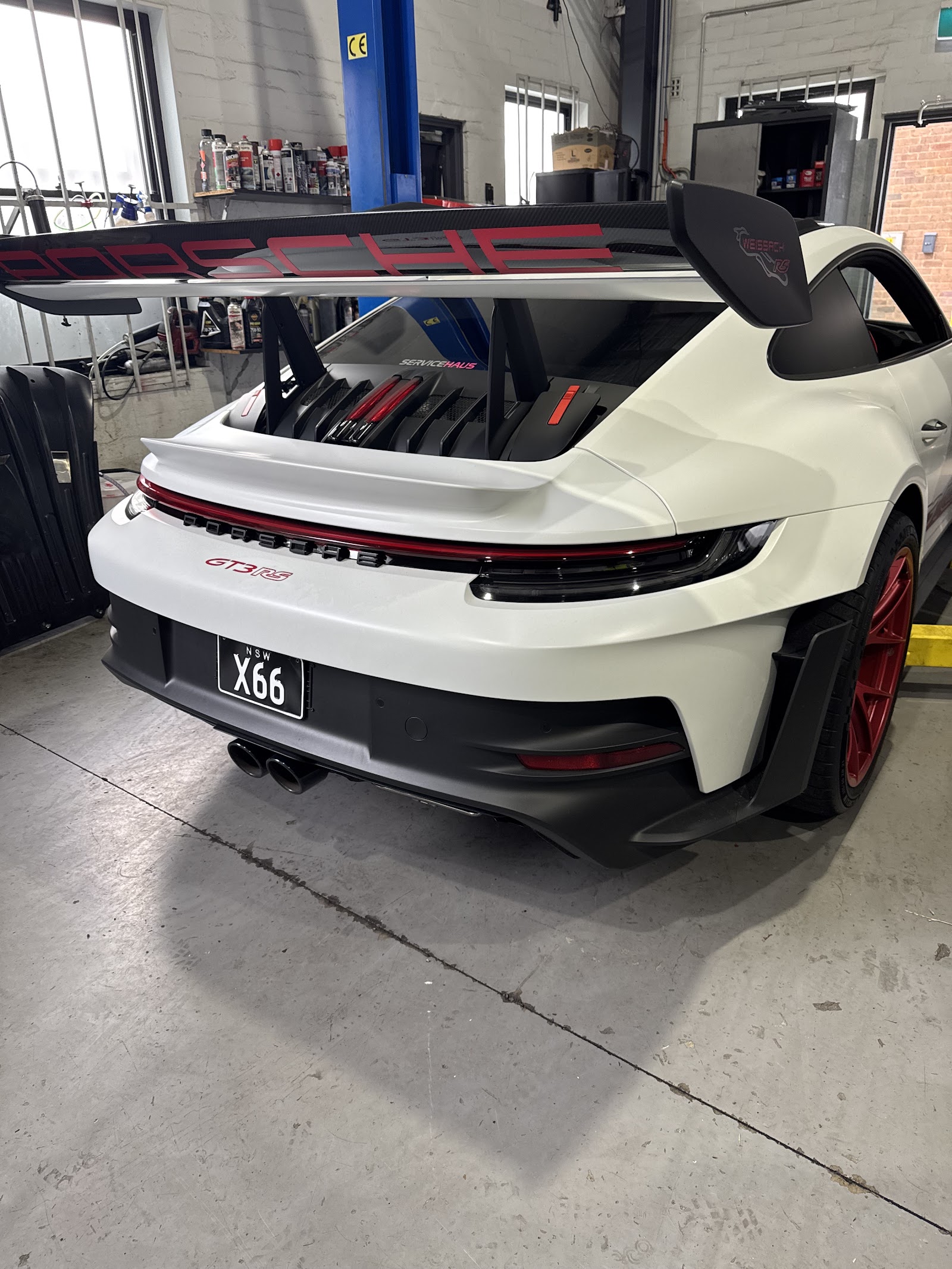 Porsche 911 in the workshop